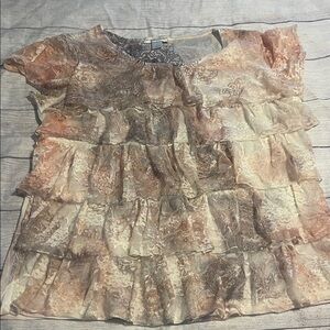 Women’s Christopher Banks Lace Ruffle Top XL